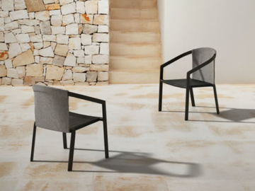 PUSH - Garden powder coated aluminium easy chair with armrests by MY YOUR - view 2